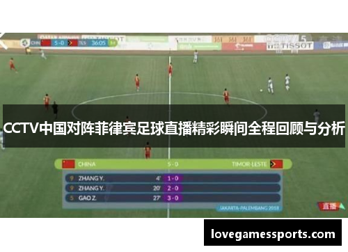 CCTV中国对阵菲律宾足球直播精彩瞬间全程回顾与分析